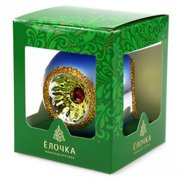 Елочная игрушка шар стеклянная Фонарики д8,5см, ручная художественная роспись, цвета микс, подарочная упаковка (Россия) - Домашняя Мода фото 5