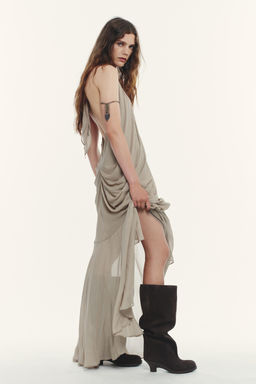 SPLIT SUEDE KITTEN HEEL BOOTS