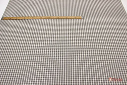 Пестрядь Мелкая клетка цв.серый/бежево-желтый, ш.1.5м, хлопок-100%, 130гр/м.кв - Купава фото 2