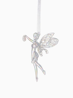Цена за 2 шт. Ёлочная игрушка Зимнее волшебство. Фея с шариком, 1211.5 см, белый перелив  фото 9