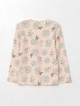 Bisiklet Yaka Bask?l? K?z Bebek Ti??rt