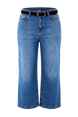 Mavi Orta Esnek Y_ksek Bel Bilek Boy Culotte Jeans TWOAW27JE00198
