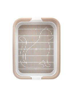 Туалет для кошек "Мур-мяу", 33×25×7 см с сеткой, пластик, бежевый