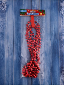 Цена за 2 шт. Бусы на ёлку Грани, длина 2.7 м, d=10 мм, красные - Зимнее волшебство фото 3