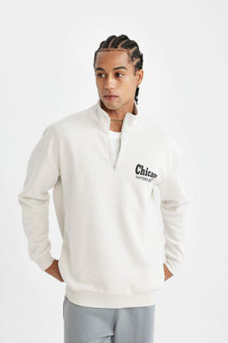 DeFactoFit толстый свитшот оверсайз с воротником-стойкой NBA Chicago Bulls  фото 5