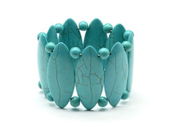 Браслет из бирюзы (имитация) овал 22*55, шар 8мм