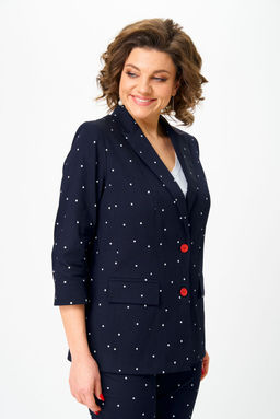 Костюм БелЭльСтиль 412/586 темно-синий, горох  фото 4