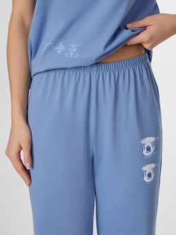 Комплект домашний женский синий с надписью