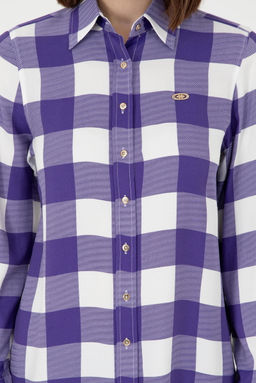 Женская фиолетовая рубашка с длинным рукавом Неожиданная скидка в корзине - U.s. polo assn фото 6