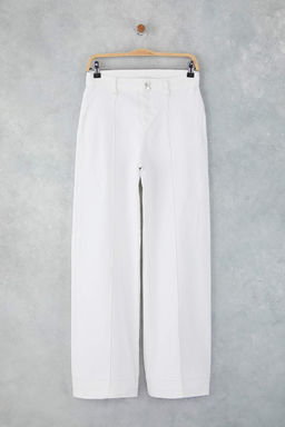 Beyaz Yuksek Bel Nervur Detayl? Paca Kesikli Wide Leg Jeans TWOSS25JE00310 - Trendyolmilla фото 5