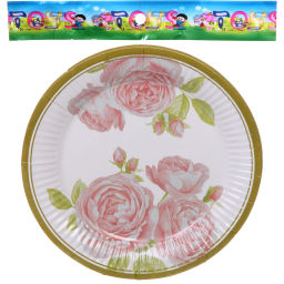 Цена за 6 шт. Тарелка бумажная 18 см в наборе 10 шт "Розовый сад"