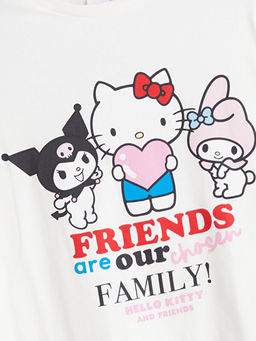 Hello Kitty ve Arkada?lar? Bask?l? K?z ?ocuk Ti??rt
