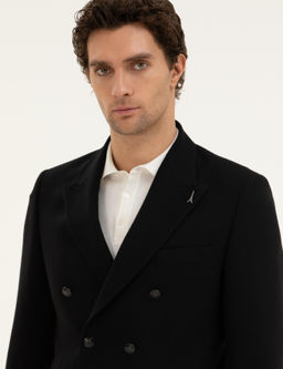 Черная приталенная куртка из смесовой шерсти - Cacharel фото 2