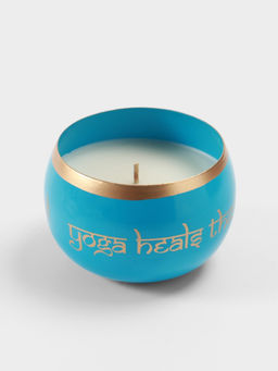 Свеча в чаше Yoga heal the soul, 200 г, 8.5?7 см, соевый воск, голубая