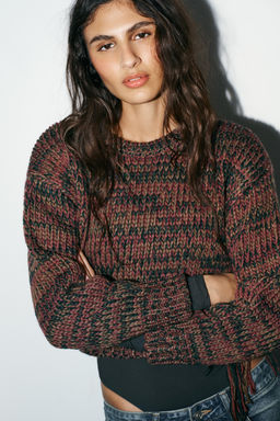 KNIT JUMPER WITH SIDE FRINGES - Zara фото 8