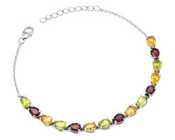 Браслет, гранат , перидот , цитрин, Капелла