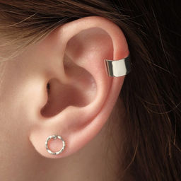 Набор серег и кафф QF «Актуальность», цвет серебро