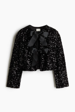Chaqueta de lentejuelas con lazos