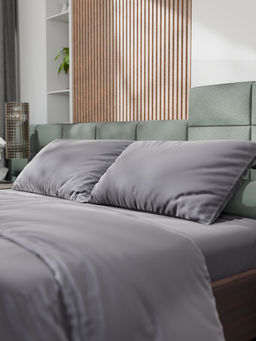 Постельное бельё 1.5-спальное «Этель», тенсель, серое