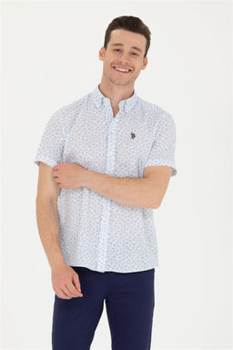 U. S. Polo Assn Мужская синяя рубашка с коротким рукавом - U.s. polo assn фото 8