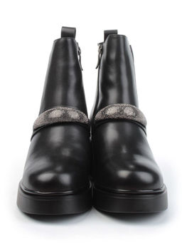 04-M904 987-31M-1 BLACK Ботинки зимние женские (натуральная кожа, натуральный мех)