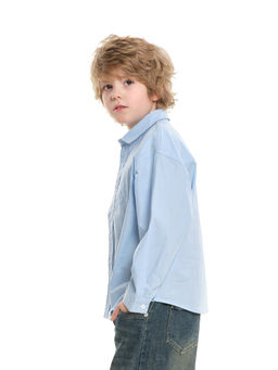 Рубашка для мальчика 22-7619 голубой - Mini maxi фото 4