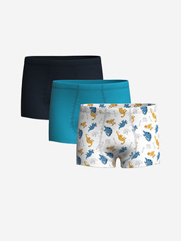 Bask?l? Erkek ?ocuk Boxer 3l?