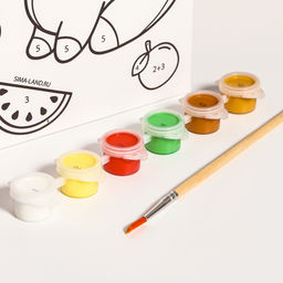 Картина по номерам для детей «Капибара и фрукты», 21×15 см