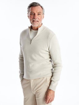 Dik Yaka Uzun Kollu Erkek Triko Kazak