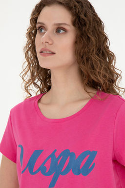Женская футболка цвета фуксии с круглым вырезом Неожиданная скидка в корзине - U.s. polo assn фото 9