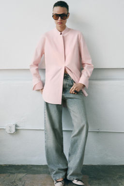 ASYMMETRIC POPLIN SHIRT ZW COLLECTION - Zara фото 7
