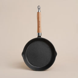 Сковорода SL Home, d=20, h=4 см, на деревянной подставке, индукция, чугун, чёрная