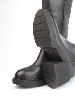 02-FI908-1M BLACK Сапоги зимние женские (натуральная кожа, натуральный мех)