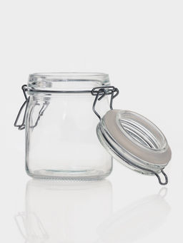 Баночка для специй Доляна «Галерея», 200 мл, 8.5×9×6.5 см, с бугельным замком, стекло, прозрачная