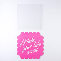 Цена за 5 шт. Коробка для печенья, кондитерская упаковка с пластиковой крышкой, Make your life sweet, 18?18?3 см