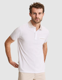 Beyaz Slim Fit %100 Pamuk D__meli Polo Yaka Ti__rt
