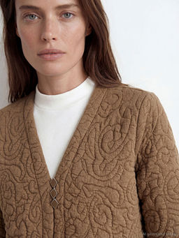 V Yaka Kendinden Desenli Kad?n H?rka