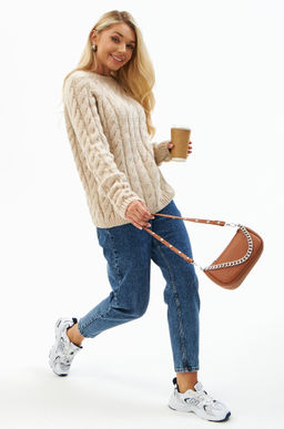 Женский свитер с косами оверсайз Happyfox