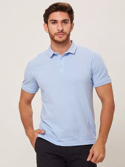 KM1764 Футболка-поло ГОЛУБОЙ