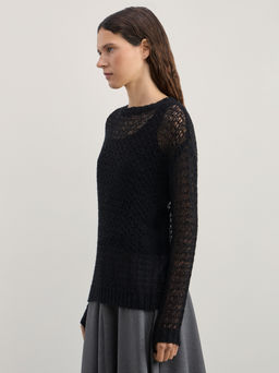 Джемпер ажурный с добавлением шерсти / Zarina  фото 4