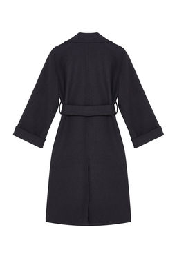 Antrasit Dikis Detayl? Yumusak Dokulu Oversize Maxi Kaban TWOAW25KB00018 - Trendyolmilla фото 8