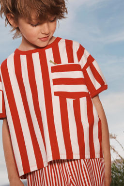 STRIPED T-SHIRT WITH POCKET - LIMITED EDITION - Zara фото 2