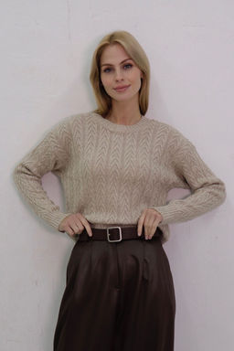 10718 Джемпер цвета льна - Martichelli фото 35