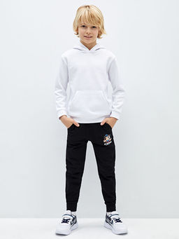 Beli Lastikli Nostaljik Maymun Bask?l? Erkek ?ocuk Jogger E?ofman Alt?