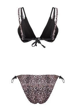 Leopar Desenli Ucgen Renk Bloklu Brazilian Bikini Tak?m? TBESS25BT00034