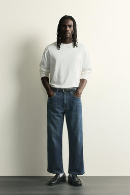 JEANS LOOSE CROPPED FIT / Azul
