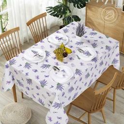 Столовый набор Сиреневая дымка:скатерть 150*250 см.+12 салф. рогожка - Лен поволжья фото 4