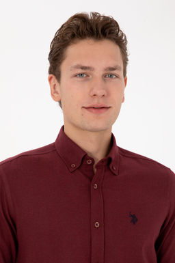 Erkek Bordo Uzun Kollu Basic G_mlek