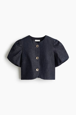 Blusa denim con mangas globo