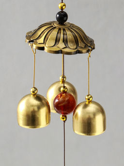 Музыка ветра Ганеша в лотосе, 6 колокольчиков, 65 см
